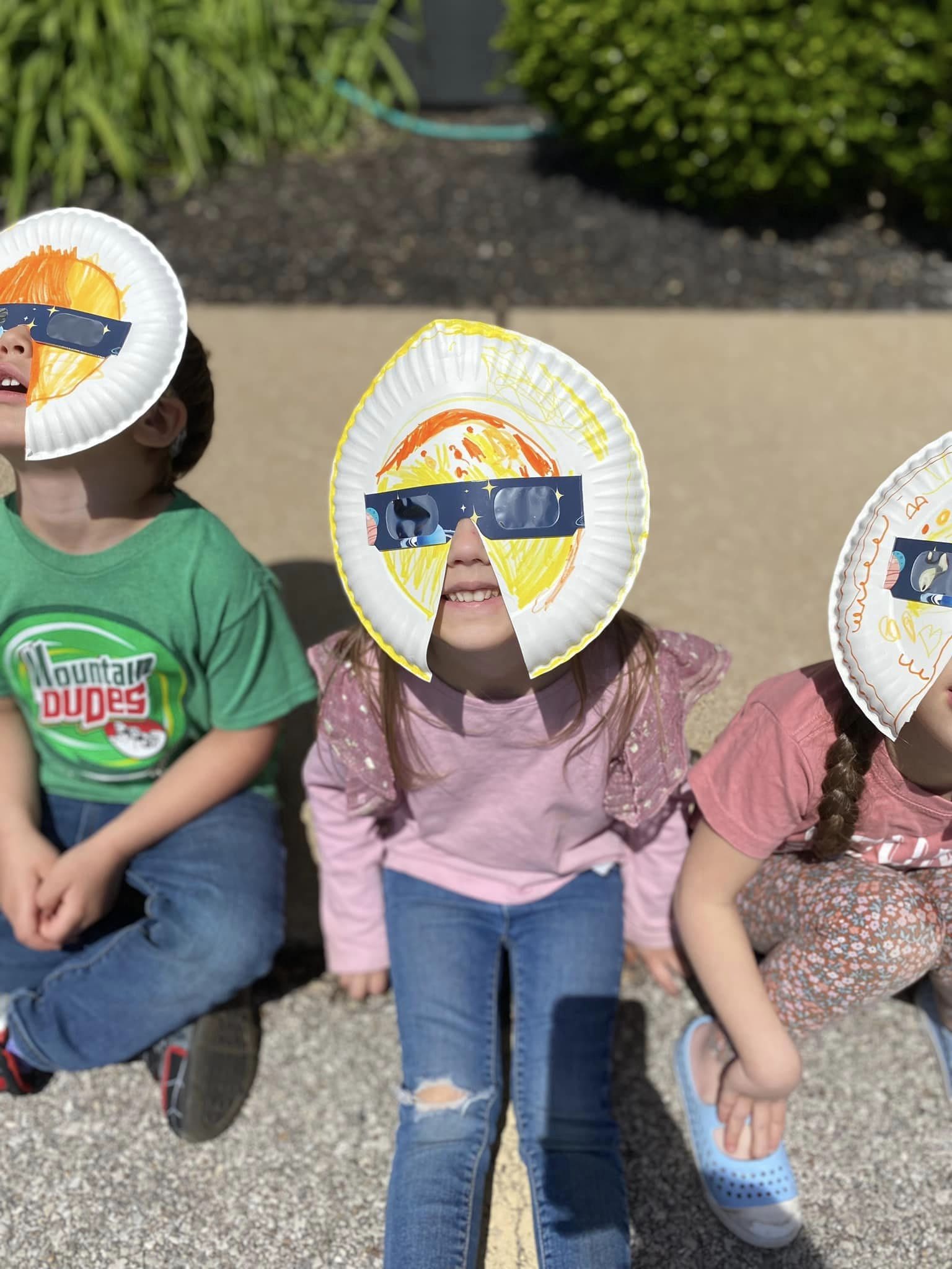 Early Ed student watching the Solar Eclipse